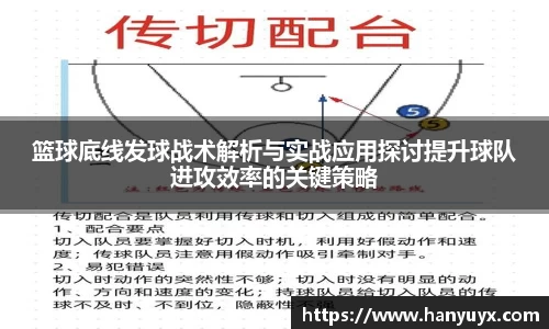 篮球底线发球战术解析与实战应用探讨提升球队进攻效率的关键策略